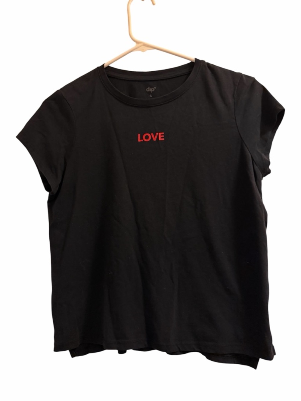 dip Black Crop Top with Red LOVE Graphic
